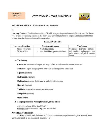 UNIT 4 LESSON 3 ANGLAIS on 3