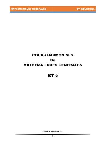 Cours de maths BT 2 secrétariat bureautique By TEHUA