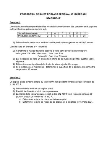 PROPOSITION DE SUJET BT BLANC REGIONAL 3S DUREE 02H