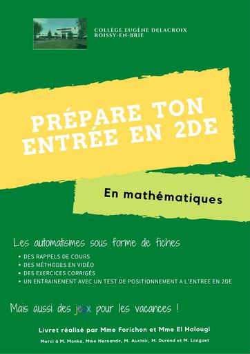 Cahier d'automatismes pour bien préparer la 2nde By Tehua