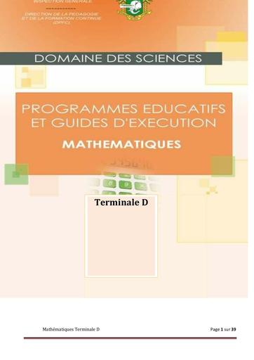 Cours de Mathématique Terminale D 2021-2022