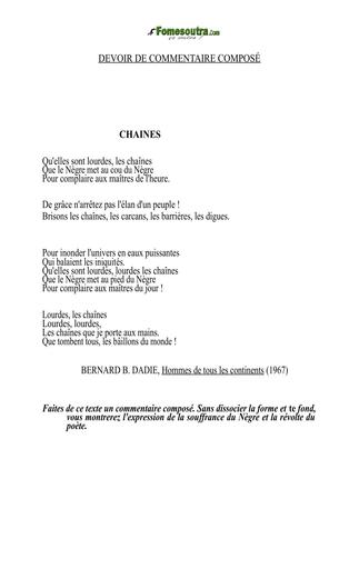 DEVOIR DE COMMENTAIRE COMPOSÉ Tle 2025 by Tehua