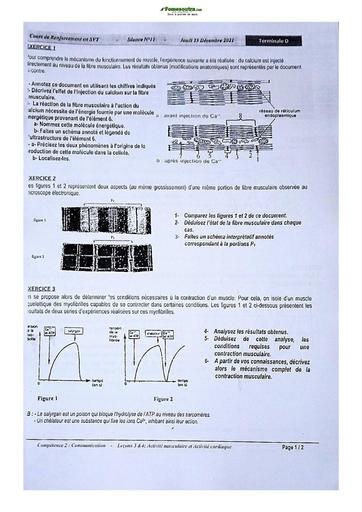 Sujet de SVT Terminale D Lycée Classique Abidjan 2022