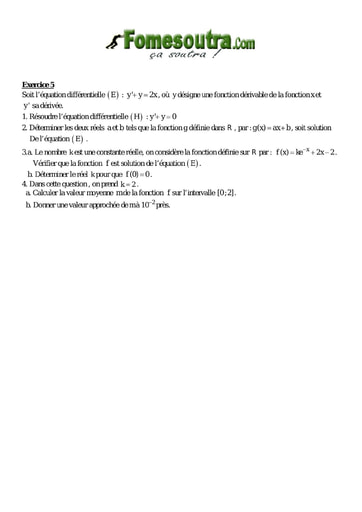 TP 8 équations différentielles maths niveau Terminale D