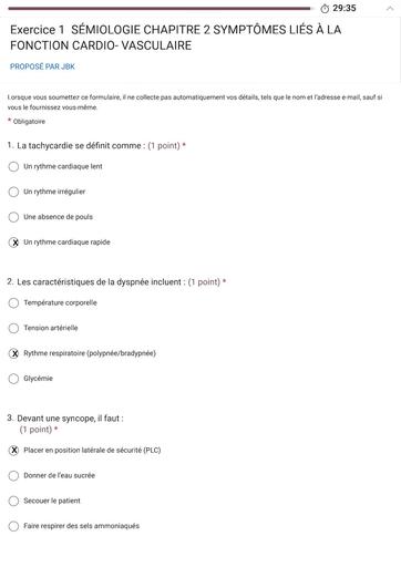 INFAS EVALUATION SÉMIOLOGIE CHAPITRE 2 SYMPTÔMES LIÉS À LA FONCTIONCARDIO VASCULAIRE CORRIGE BY TEHUA