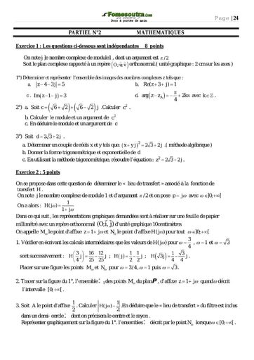 Sujet corrigé Complexes (2) - Maths BTS