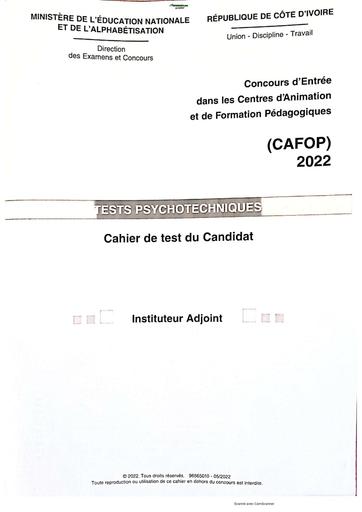 Cafop Test psychotechnique cafop 2022 BY TEHUA