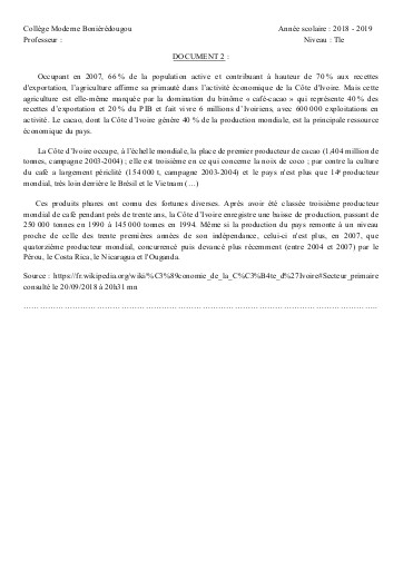 SUPPORT GEO Tle THEME 1 L2 DOC2