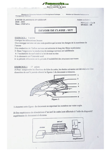 Sujets Svt Tle D lycée classique