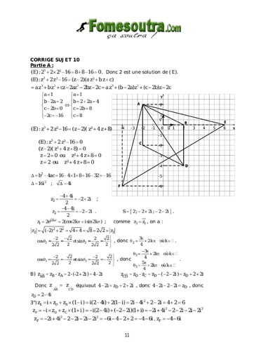 Corrigé TP 6 nombres complexes et transformation du plan maths niveau Terminale D