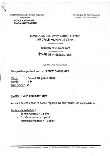 ENA 2021 CM anglais By Tehua