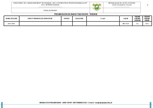 Progres° RTV Théorie 3BT Eln