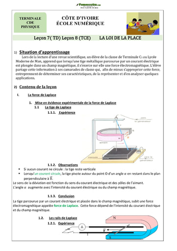 Cours de Loi de LAPLACE