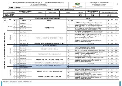 ANGLAIS 2nde T3  2024 2025