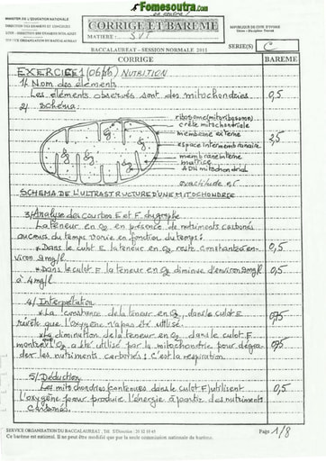 Corrigé de SVT BAC C 2011