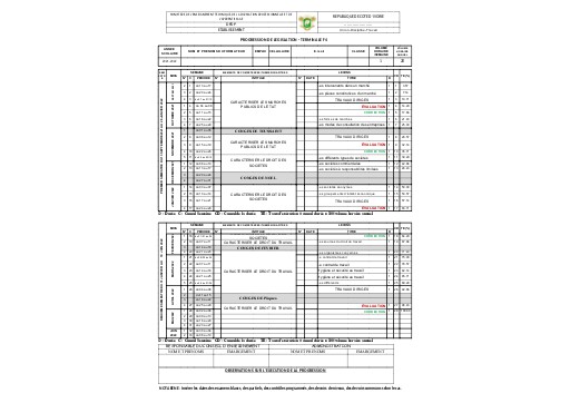 PROGRESSION LEGISLATION  bac F4  Tle