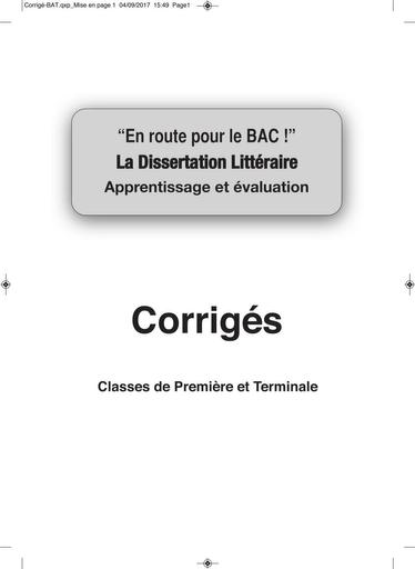 CORRIGE Cahier Dissertation Bac by Tehua