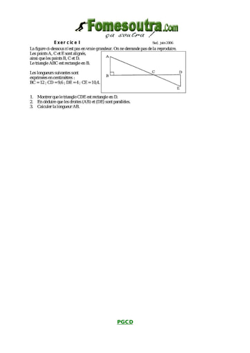 Sujet TP 1 portant sur le théorème de Thalès maths niveau 3eme