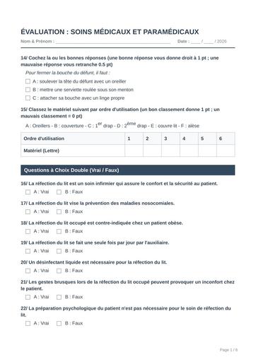 INFAS Evaluation Soins MEDICAUX ET PARAMEDICAUX BY TEHUA