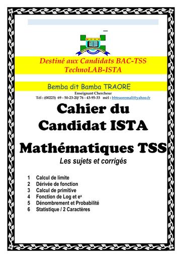 Prépa BAC BAC Tle D Maths ISTA by Tehua