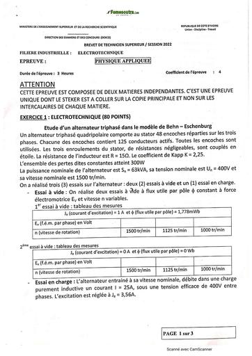SUJET BTS 2022 PA ELT PYSIQUE APPLIQUEE BY TEHUA