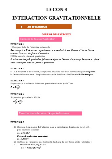 P3 Interaction gravitationnelle