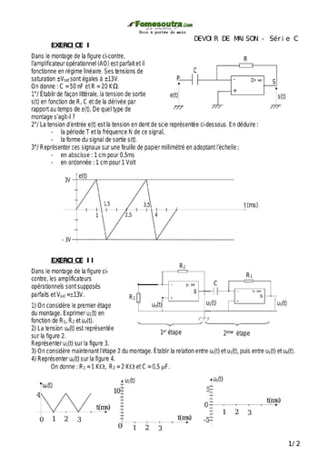 Devoir (6) de Physique-chimie terminale C EMPT Bingerville