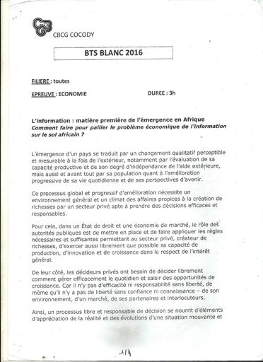 BTS BLANC economie 2