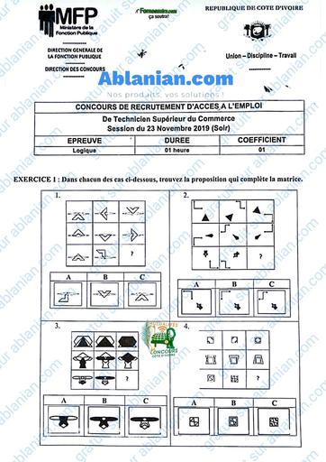 FP anciens sujets logique Categorie D concours administratif 2019 by TEHUA