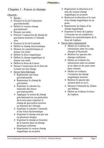 FICHE DE TD physique Tle CD collection FOMESOUTRA BY TEHUA
