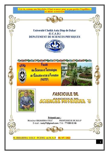 EDITION COLY Fascicule PC 3ième