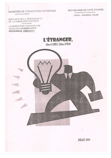Etude d'oeuvre L'ETRANGER by Tehua