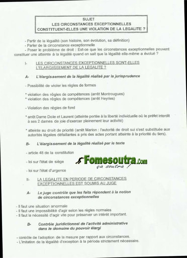 Sujet Corrigé: Les circonstances exceptionnelles constituent elles une violation de la légalité? - ENA