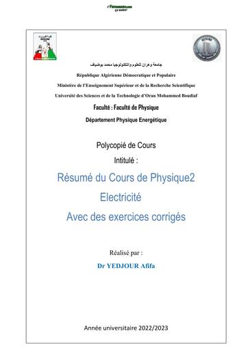 PC SUP cours d'électricité BY TEHUA