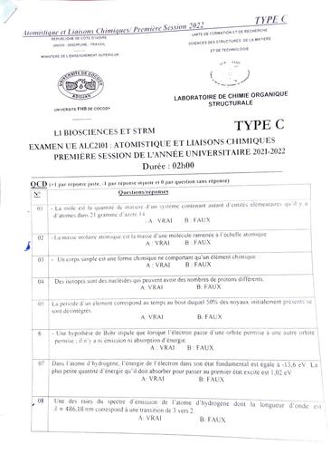 EXAMEN ATOM-LIAISON CHIMIQUE CBG1 S1 2022(UFHB).pdf