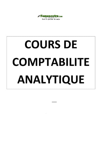 la méthode des coûts - Comptabilité analytique 2ème année