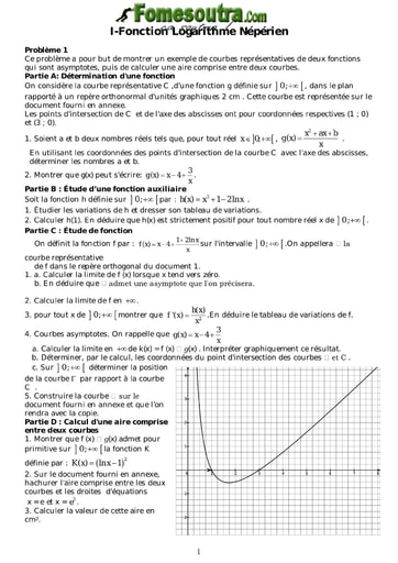 TP 1 Fonction Logarithme Népérien niveau Terminale Scientifique