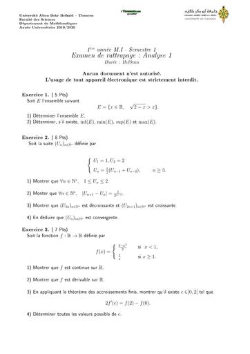 Examen5 Analyse 1 MI L1 1 BY TEHUA