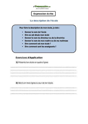 La description de l’école - Cours CE1