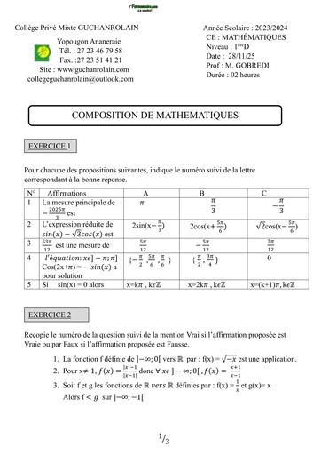 DEVOIR DE MATHS Tle S2 CP GUCHANROLAIN 2024 BY TEHUA