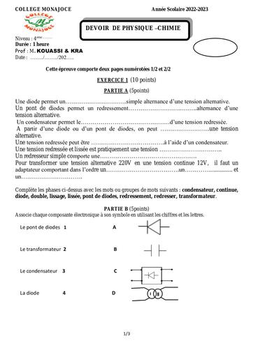 DEVOIR PC 4e AVRIL 2023 TRANSFORMATEUR-REDRESSEMENT DJAHASHIKAN