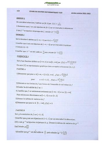 Sujet de Mathématiques Terminale D Lycée Classique 2022