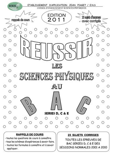 ANNALE BAC 2025 physique chimie Meilleur avec sujets corrigés by Tehua