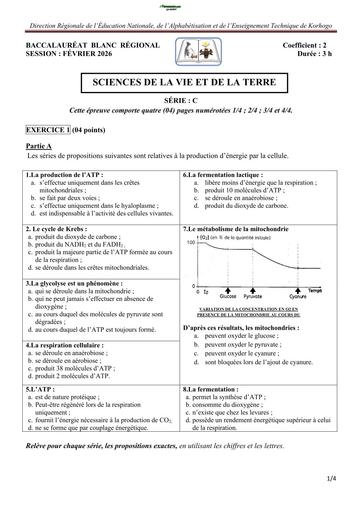 BAC BLANC 2026 DRENA KORHOGO SUJET SVT SERIE C (SUJET) by TEHUA