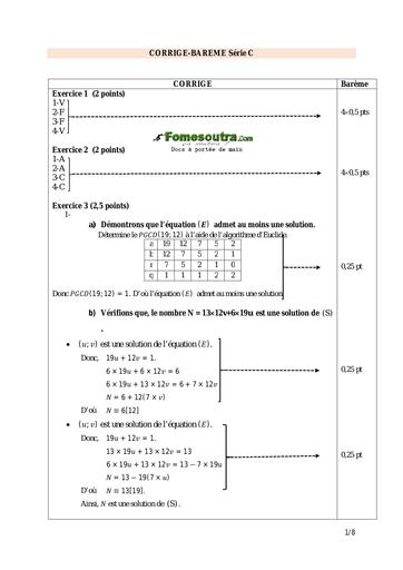 CORRECTION SUJET MATHS BAC BLANC SASSANDRA SERIE C 2024