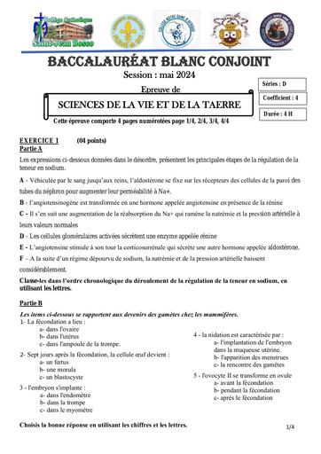 Epreuve d' SVT Tle D by Tehua