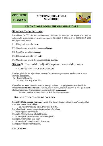 3 Othographe grammaire 5ème L2 S4