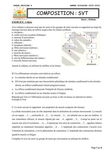 PARTIEL SVT Tle D DECEMBRE 2025 by TEHUA
