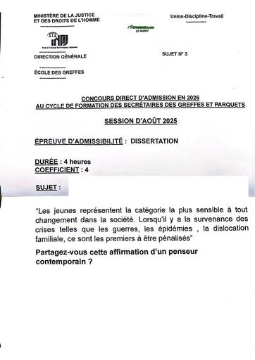 Concours Direct INFJ 2025 Dissertation by TEHUA