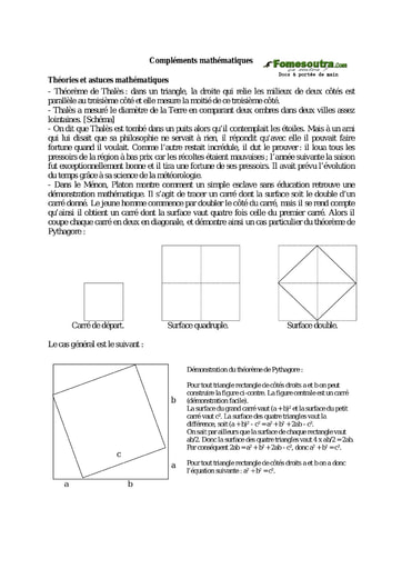 Compléments mathématiques - Cours de philo